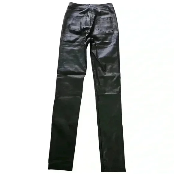 NWOT SHEIN Slim Fit Leather-Look High-Waisted Stretch Pants – XXS - Picture 6 of 8